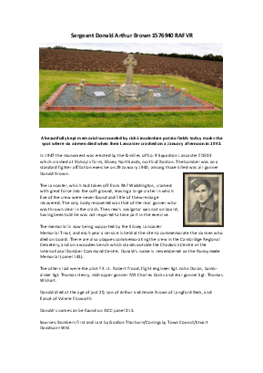 A preview of a PDF biography for Brown, Donald Arthur